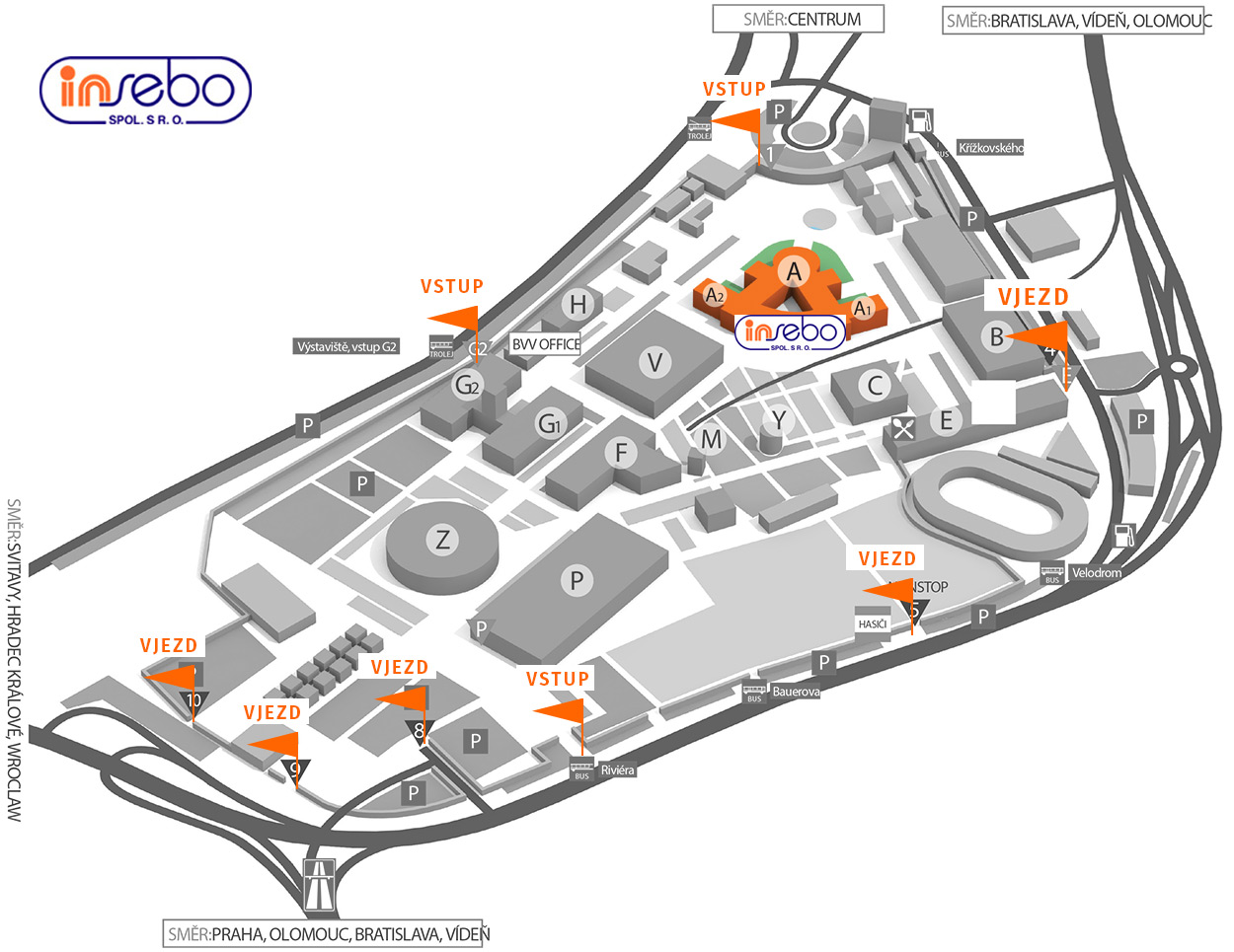 Sídlo Insebo v areálu brněnského výstaviště